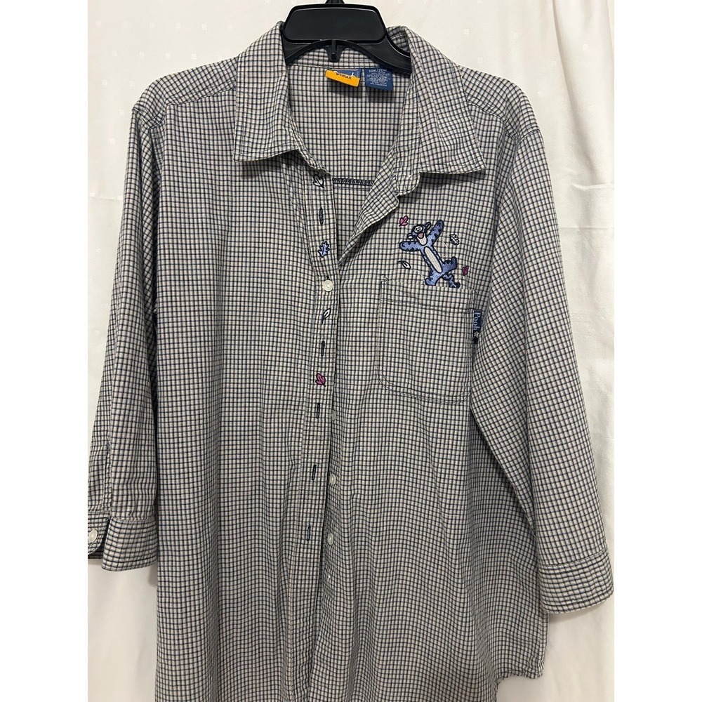 Pooh Woman Tigger Embroidered Gingham Shirt - Picture 4 of 5